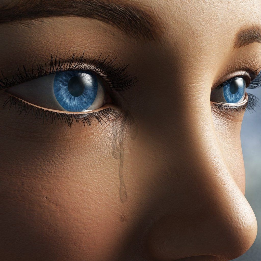 woman, tear, cry